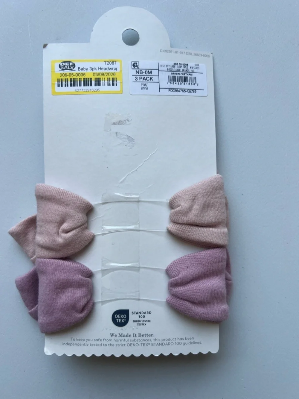 Carter's Girls Neutral & Lavender Pants with Pink and Mauve Bow Headbands